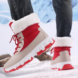 Botas de Nieve de Invierno para Mujer, Talla Grande, Zapatos de Exterior, Parte Superior de Cuero Sintético, Antideslizantes, de Goma - Product Image 4