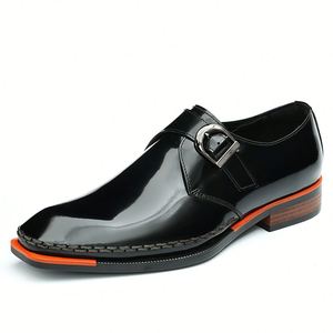 Chaussures en cuir véritable pour hommes, style coréen, sur mesure, tendance, color block, polyvalentes, décontractées, à semelle épaisse et rehaussante - Product Image 2