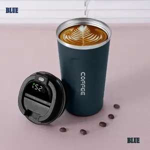 Custom Logo 2023 New Design 380ml 510ml Smart Led Temperature Display Stainless Steel Vacuum Coffee Cup Insulated Thermal Mug