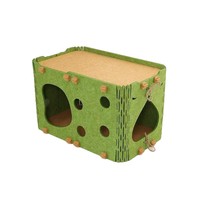 Nouvelle maison pour animaux de compagnie en feutre synthétique fabriqué en Chine, avec griffoir, spacieuse et confortable, villa pour jouets