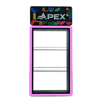 Présentoir à vêtements LED 3 niveaux APEX, nouveau design – Vitrine de bureau en acrylique avec panneau supérieur amovible et éclairage réglable, finition polie