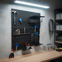 Panneau perforé mural en métal robuste pour rangement, présentoir combiné pour garage, atelier, salon, sacs de rangement