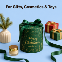 Boîte Cadeau Ronde Décorative pour Gâteaux, Desserts, Biscuits, Muffins et Scones – Emballage en Papier Coloré pour Noël