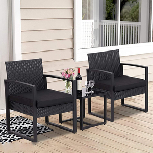 Venta caliente moderno patio al aire libre muebles PE plástico ratán salón sofá conjunto Mesa sillas para comedor sofá impermeable - Product Image 2
