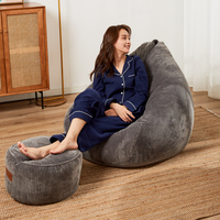 Pouf en velours côtelé LUCKYSAC D45*25cm, chaud, facile à transporter, repose-pieds, canapé rond, repose-pieds supplémentaire, chaise ottoman
