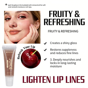 Brillo Labial Líquido Vegano Orgánico al por Mayor, Pigmentación Intensa, 5ml, Sabor a Frutas Marrones, Hidratante y Brillante - Product Image 4