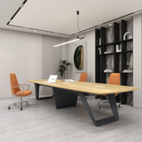 Table de conférence modulaire moderne en mélamine KALN 4 pour 12 personnes, mobilier élégant pour salle de réunion de bureau, hôpital, salon