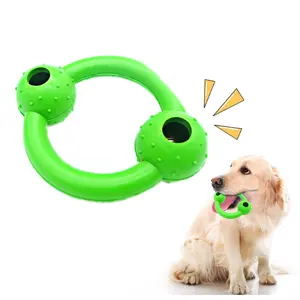 Custom Duurzaam Huisdier Speelgoed Huisdier Interactieve Rubberen Ring Speelgoed Hond Kauwen Speelgoed Met Bel