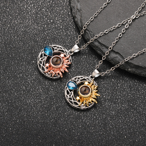 Joyería de Moda, Colgantes de Corazón con Zirconia, Personalizados con Foto Proyectada, 100 <span class=keywords><strong>Idiomas</strong></span>, <span class=keywords><strong>Te</strong></span> <span class=keywords><strong>Amo</strong></span>, <span class=keywords><strong>en</strong></span> Dos Colores, para Hombre - Product Image 5