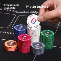 Jetons de poker Texas Hold'em en céramique personnalisés de 43 mm, écologiques et durables, inodores, pour les soirées casino et les clubs de poker