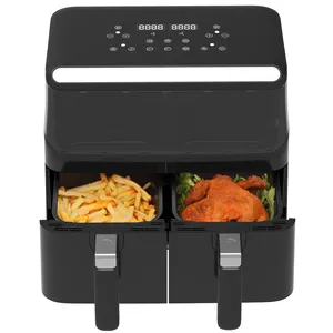 Top Sales Plastic Wholesale Fryers 8l Digital 12-in-1 Large Xl Air Fryer Oven Dual Pots With Stainless Steel Housing