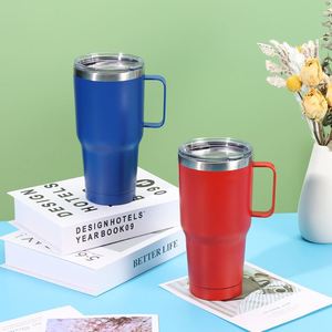 Vaso Térmico de Viaje de Acero Inoxidable de 20 oz con Asa y Popote, Recubierto en Polvo, Venta al por Mayor - Product Image 1