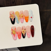 Diseño 901-1000 Uñas Postizas de Alta Calidad, Uñas Artificiales de Lujo Hechas a Mano, Uñas Artificiales Personalizadas en Forma de Ataúd