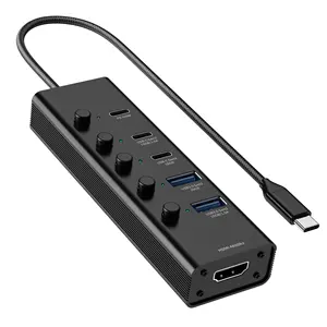 Usb c hub with Individual switch 3.1 10Gbps fast charging 100W HD 4K60HZ multifunction laptop splitter docking station