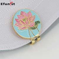 Clip de chapeau de golf Lotus personnalisé en usine Clip de marqueur de golf en métal de 30mm avec support magnétique Marqueur de balle de golf avec logo personnalisé