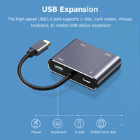 Hub USB C 4-en-1, adaptateur multiport, adaptateur multiport Type C, 4K HD VGA USB3.0, station d'accueil de charge PD pour ordinateur portable