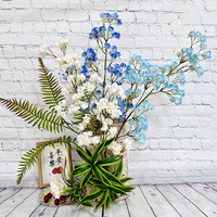 Faible MOQ, Fleurs de chouignons multicolores à 6 branches, Chouignons artificiels décoratifs pour arrangements de centre de table par les fleuristes