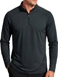 Camiseta Deportiva Personalizada para Hombre con Cuello Alto y Cierre de Cremallera |   100% Poliéster Transpirable de Secado Rápido |   Ropa Deportiva para Deportes de Invierno al Aire Libre - Product Image 1