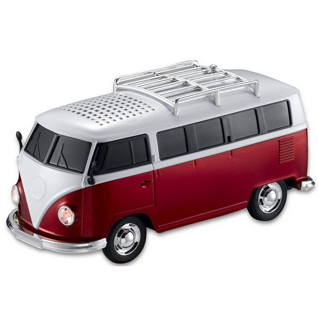 WS-266 Wireless Mini Size Classic Blue Tooth Bus Shape TF USB FM AUX Handsfree LED Light Car Shape Radio TWS Speaker