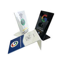 Support de table en acrylique personnalisé pour menu de restaurant Présentoir de menu NFC programmable Communication RFID 13.56MHz NFC inclus