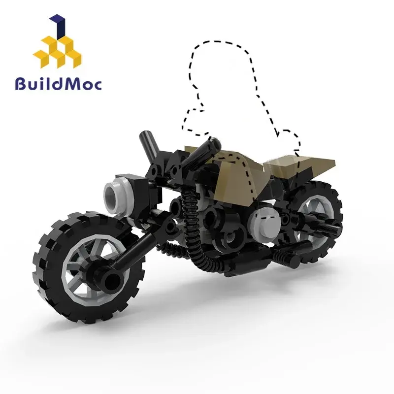 MOC Compatible Figures Motorcycle Building Blocks Set Mini Scale Vehicle Bricks DIY Cars Assemble Toy For Children Birthday Gift