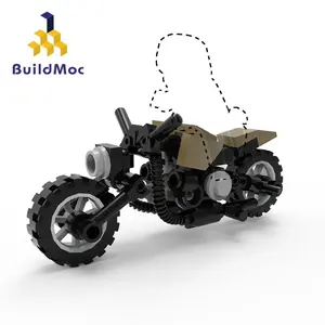 MOC figurines compatibles moto blocs de construction ensemble Mini échelle véhicule briques bricolage voitures assembler jouet pour enfants cadeau d'anniversaire