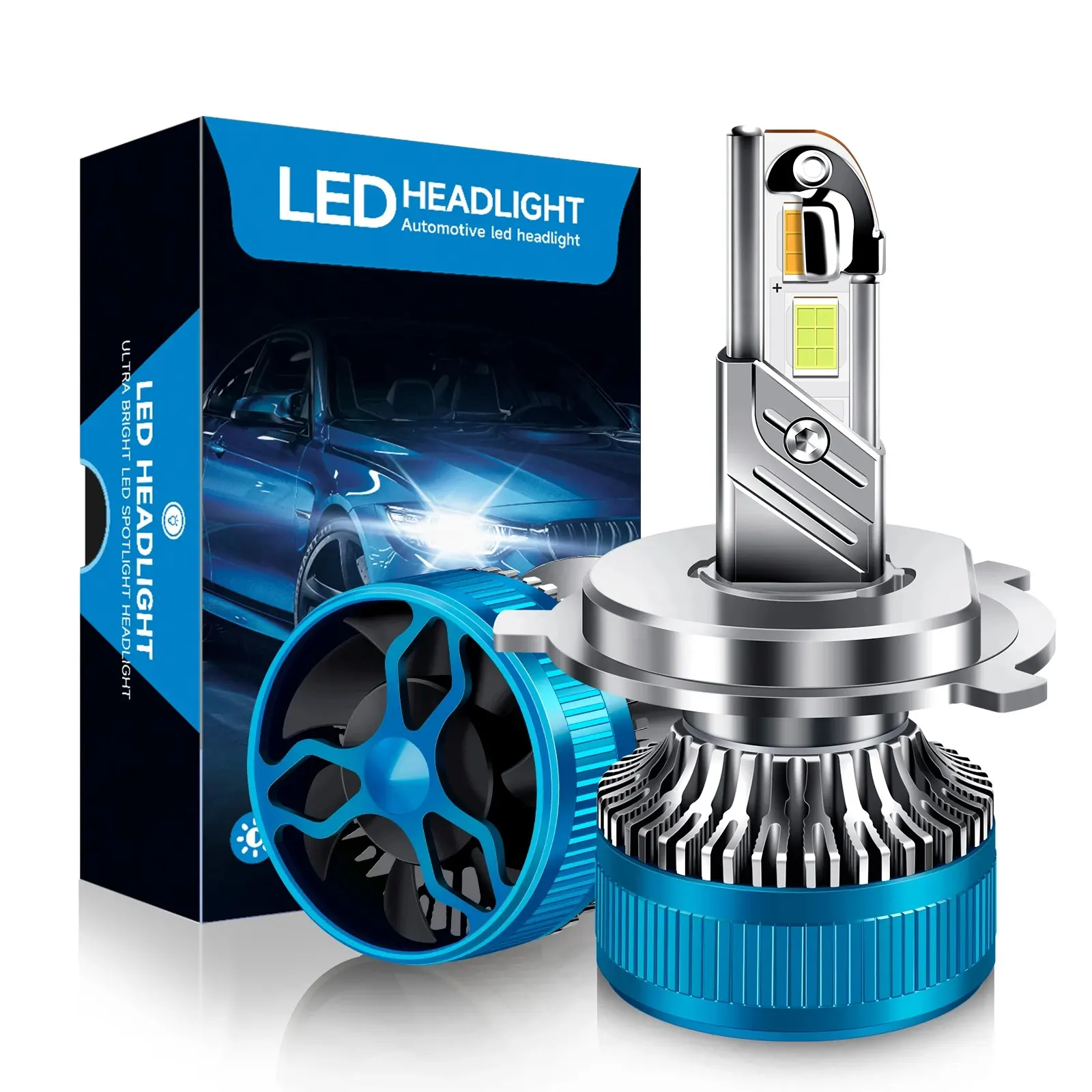 K8-3S Usine auto led ampoules 6000K 4300K 3000K 20000lm 100w h13 h1 h7 9005 9006 H11 H4 voiture phare ampoule h7 led phares