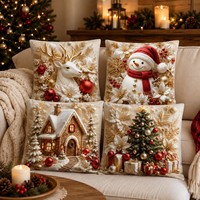 Housse de coussin de Noël, Housse de coussin de canapé, Housse de coussin décorative de fêtes, Housse de coussin de Noël pour la décoration intérieure, Vente en gros