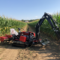 Motoculteur agricole rotatif, mini-tracteur chenillé 25 CV avec moteur et boîte de vitesses personnalisée, haute productivité