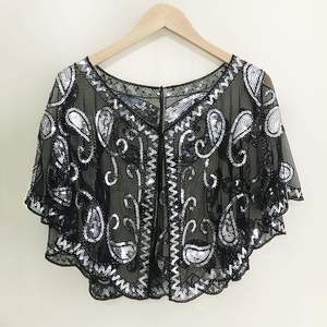 女式复古20世纪20年代披肩串珠亮片装饰晚装披肩耸肩博莱罗挡板遮盖 - Product Image 3