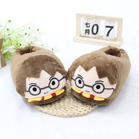 Pantoufles en peluche de dessin animé en gros, pantoufles d'intérieur en coton pour couple, chaussures chaudes en coton pour la maison automne-hiver