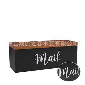 Wooden desktop storage box, home entryway <b>wall</b>-mounted mail and envelope box, office <b>desk</b> stationery and miscellaneous items - Product Image 1