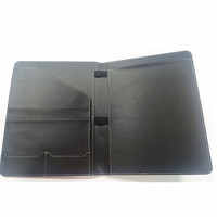 Porte-documents en cuir A4 personnalisé avec clip, bords pliés, marque JMZ, modèle HU-70043A4, pour présentations de gestionnaires, 318x245x20mm