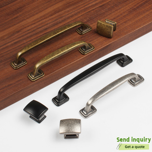 Vintage Multi Finish <strong>Cabinet</strong> Handles Solid Zamak Stepped Base Bow Drawer Pulls Matching Knobs Rustic Furniture Hardware - Product Image 3