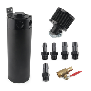 Aluminium Universal bingung 2-port tangki kaleng penangkap minyak panjang baru dengan Filter mesin pemisah minyak Mini - Product Image 1