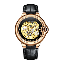 Montre mécanique de luxe pour homme, personnalisable avec logo, en acier inoxydable, automatique, convexe, étanche, avec cadran à aiguilles.