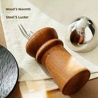 Tempat Peralatan Makan Serbaguna Gaya Kuno Kayu Ebony Bentuk Telur Organizer Peralatan Makan Mewah untuk Meja Kerja dari Baja Tahan Karat 304