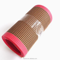 Bande transporteuse en maille ouverte PTFE marron-noir pour four, avec bordure cousue en cordon Kevlar
