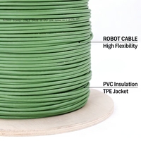 Kabel Robot Encoder Berpelindung Ganda, Kabel Servo Fleksibel, Transmisi Data Kecepatan Tinggi, Tembaga Berlapis Timah, Kabel Rantai Tarik PUR 4 Inti