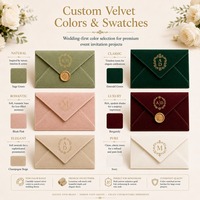 Sobre de Terciopelo de Lujo SHINY OEM para Invitaciones de Boda - Diseño Amor y Ángel, Color y Forma Personalizados, Estampado Dorado