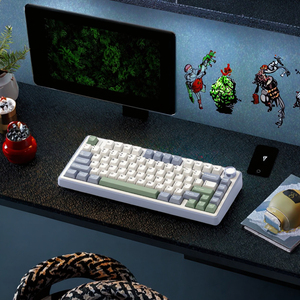แป้นพิมพ์เกมมิ่งแบบมีสาย PBT 3.0 75% LED แบบมีไฟ RGB 2.4G ที่กำหนดเองสวิตช์กลไก PBT แบบมีสายสามโหมด - Product Image 3