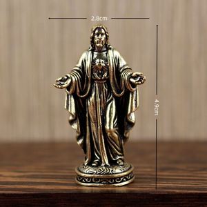 Estatua Religiosa Hecha a Mano - Virgen María en Latón Electrochapado para Decoración del Hogar - Product Image 2