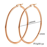 Anting Lingkaran Emas Besar Ukuran Jumbo 40MM/50MM Anting Lingkaran Tanpa Akhir 2 Inci Anting Statement Ukuran Besar Hadiah