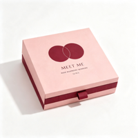 Boîte cadeau en carton rigide rose personnalisée pour chocolats, bonbons, mariage, Saint-Valentin, avec sac cadeau en papier personnalisé