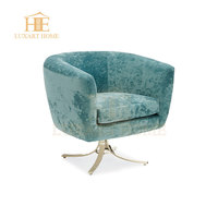 Fauteuil moderne nordique en velours, fauteuil de salon, fauteuil pivotant pour canapé simple, vente en gros directement de l'usine