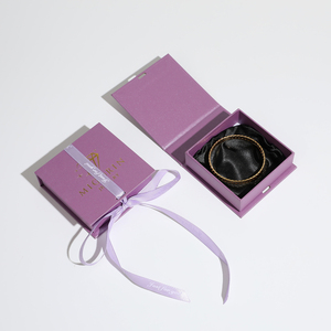 Factory wholesale ribbon-covered jewelry box with flip cover, <b>ring</b> pendant <b>storage</b> and packaging box, custom logo, new style - Product Image 2