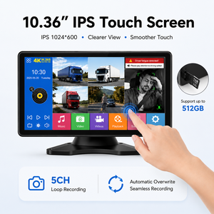 Monitor DVR de 5 Canales con Pantalla Táctil de 10.36 Pulgadas, Cámaras de Respaldo Delanteras y Laterales AHD 1080P, Sistema de Alarma por Voz con IA, DMS y BSD, Monitor para Camiones - Product Image 5