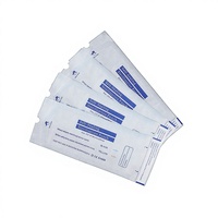 Sacs autoclavables jetables Medcolor 3,5" x 10" en film bleu pour usage dentaire, en PE + papier médical pour dialyse, triple emballage imprimé