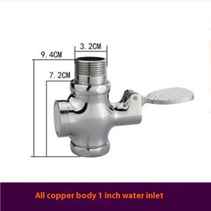 Valve de chasse d'eau à pédale à double chasse # Type de sens à fermeture automatique pour grand urinoir ou accroupi pour salle de bain - Product Image 5