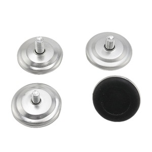 <b>Adjustable</b> Furniture Feet Nickel Plated Black Rubber Base For <b>Table</b> Chair Stable Support Easy Installation - Product Image 2